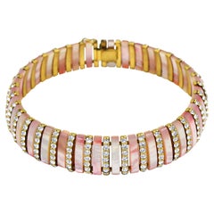 Vintage Esha Randel MOP with Diamante Bars Choker Circa 1950s
