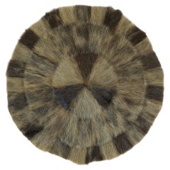 Vintage Eskimo / Inuit Fur Table Mat - Original Label - Canada - Circa 1950's