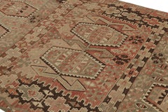 Vintage Esme Beige Blue and Red Wool Kilim Rug by Rug & Kilim