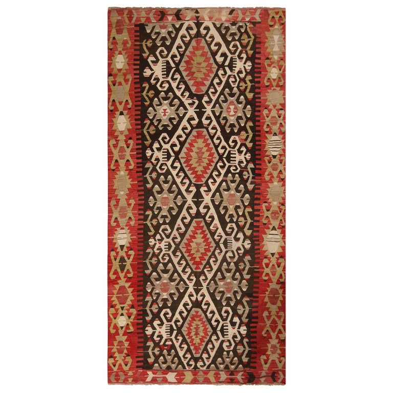 Vintage Esme Red And Brown Wool Kilim Rug With White Green Accents At 1stdibs - Red And Brown Wool Rugs Vintage Esme Red And Brown Wool Kilim Rug With White Green Accents At 1stdibs - Red And Brown Wool Rugs