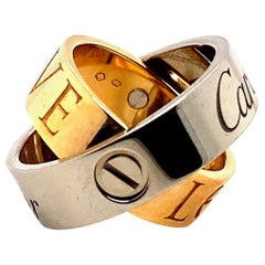 Vintage Essence De Cartier Love Ring 18 Karat White Rose Gold
