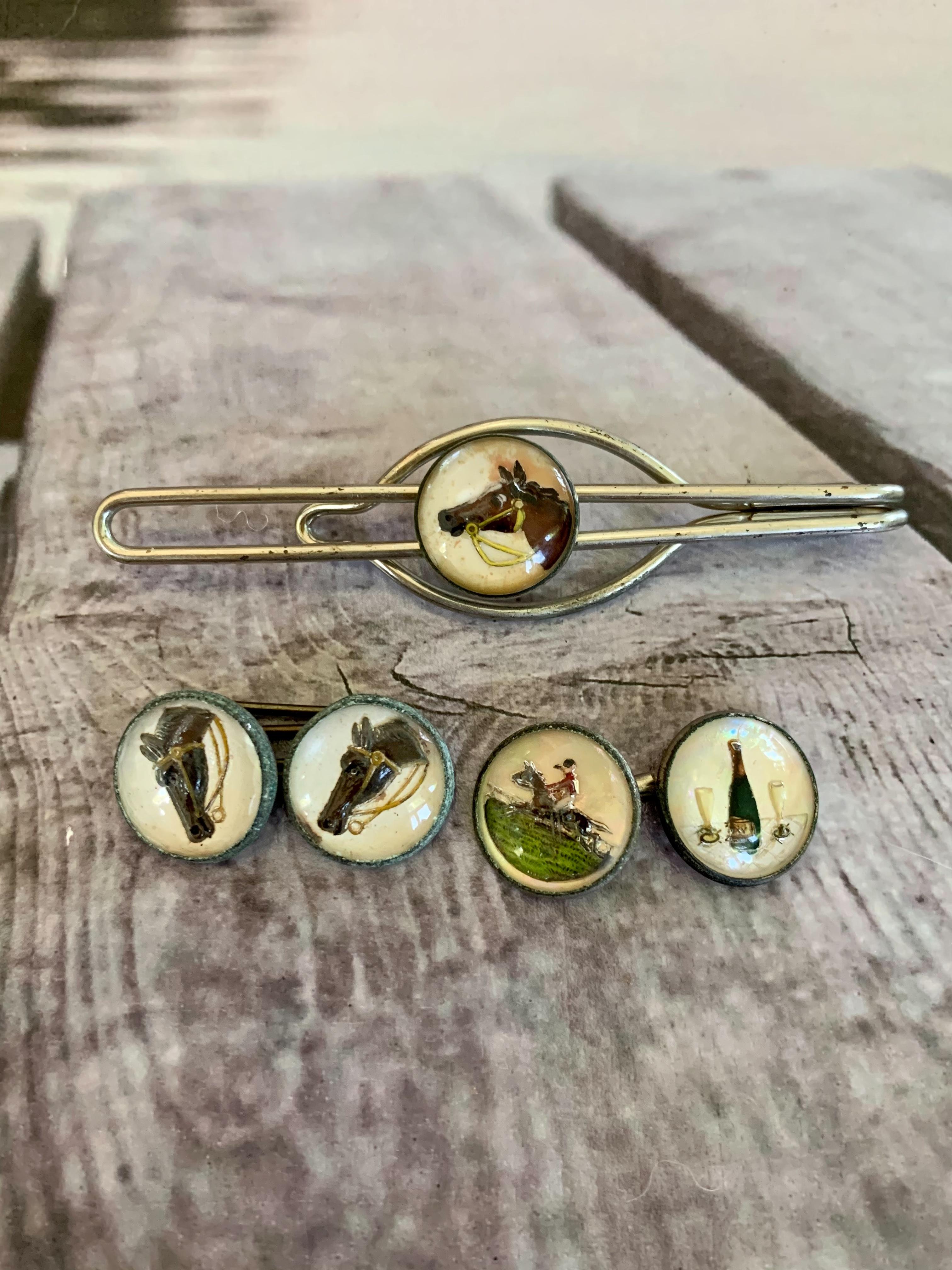 vintage cufflinks and tie clips