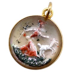 Vintage Essex Crystal Pendant 14K Yellow Gold