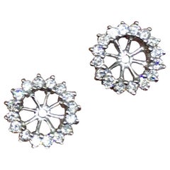 Retro Estate 14 Karat Gold 0.92 Carat Diamond Earring Jackets