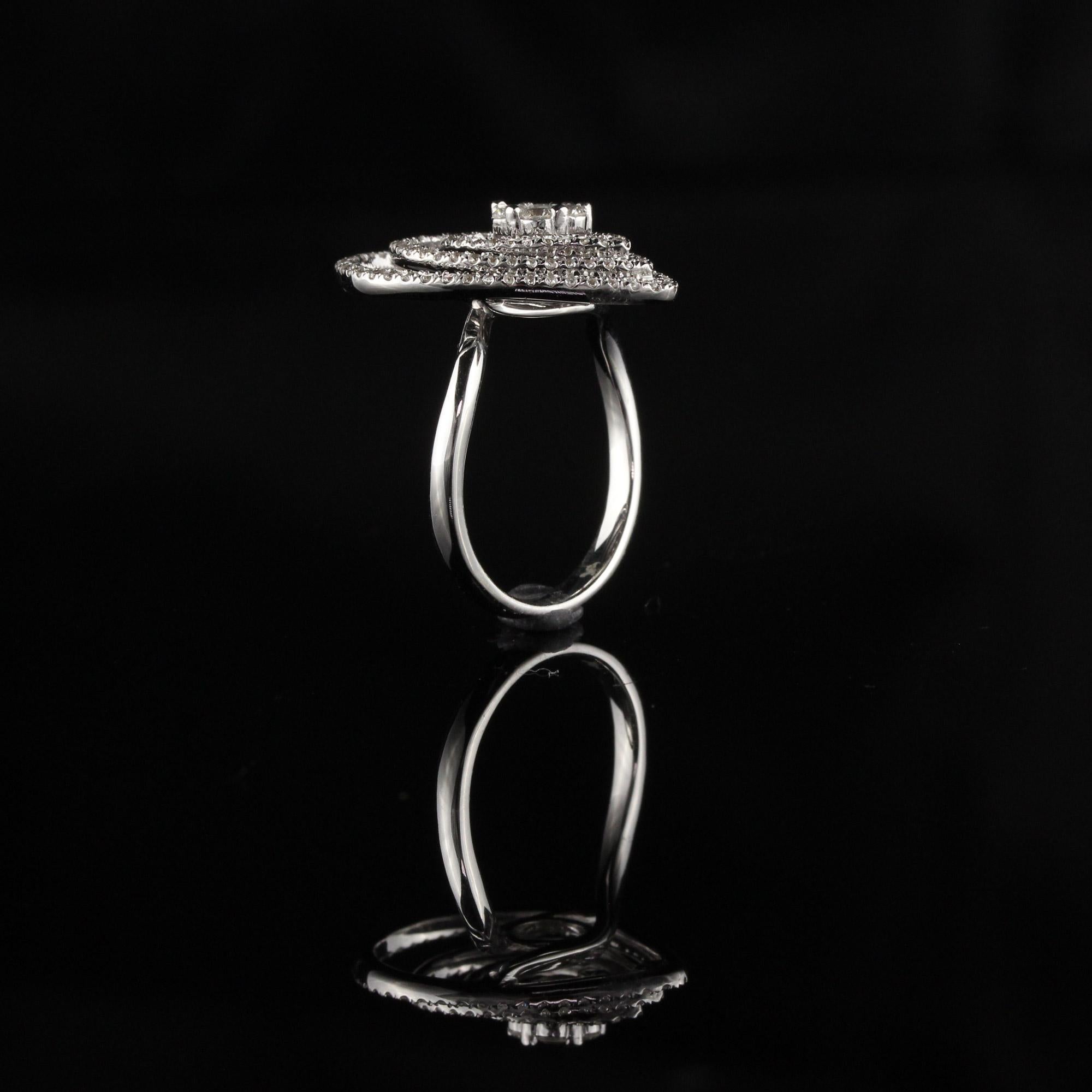 Women's Vintage Estate 14 Karat White Gold Diamond Ring For Sale