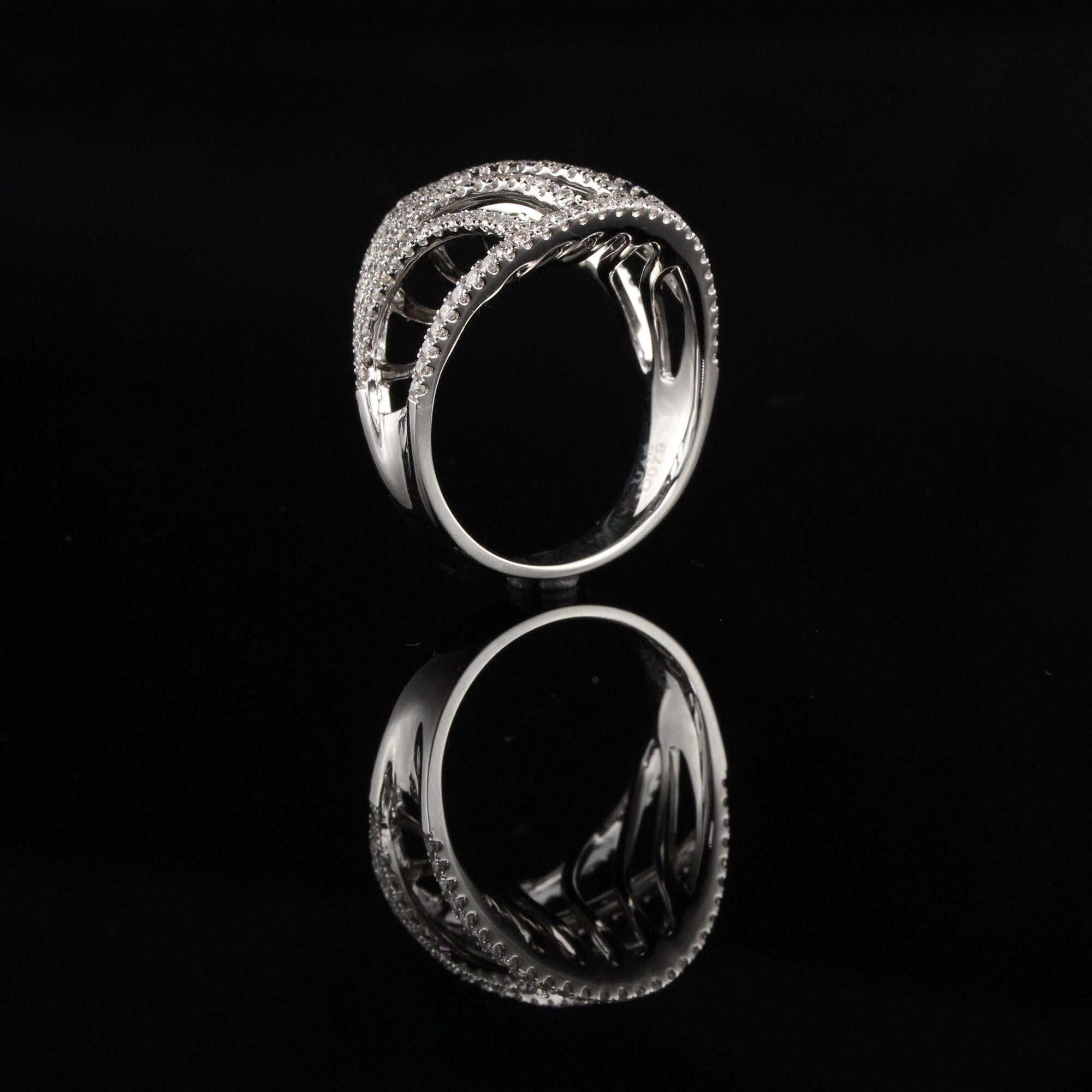 De las mujeres Anillo de diamantes vintage de oro blanco de 14 quilates en venta