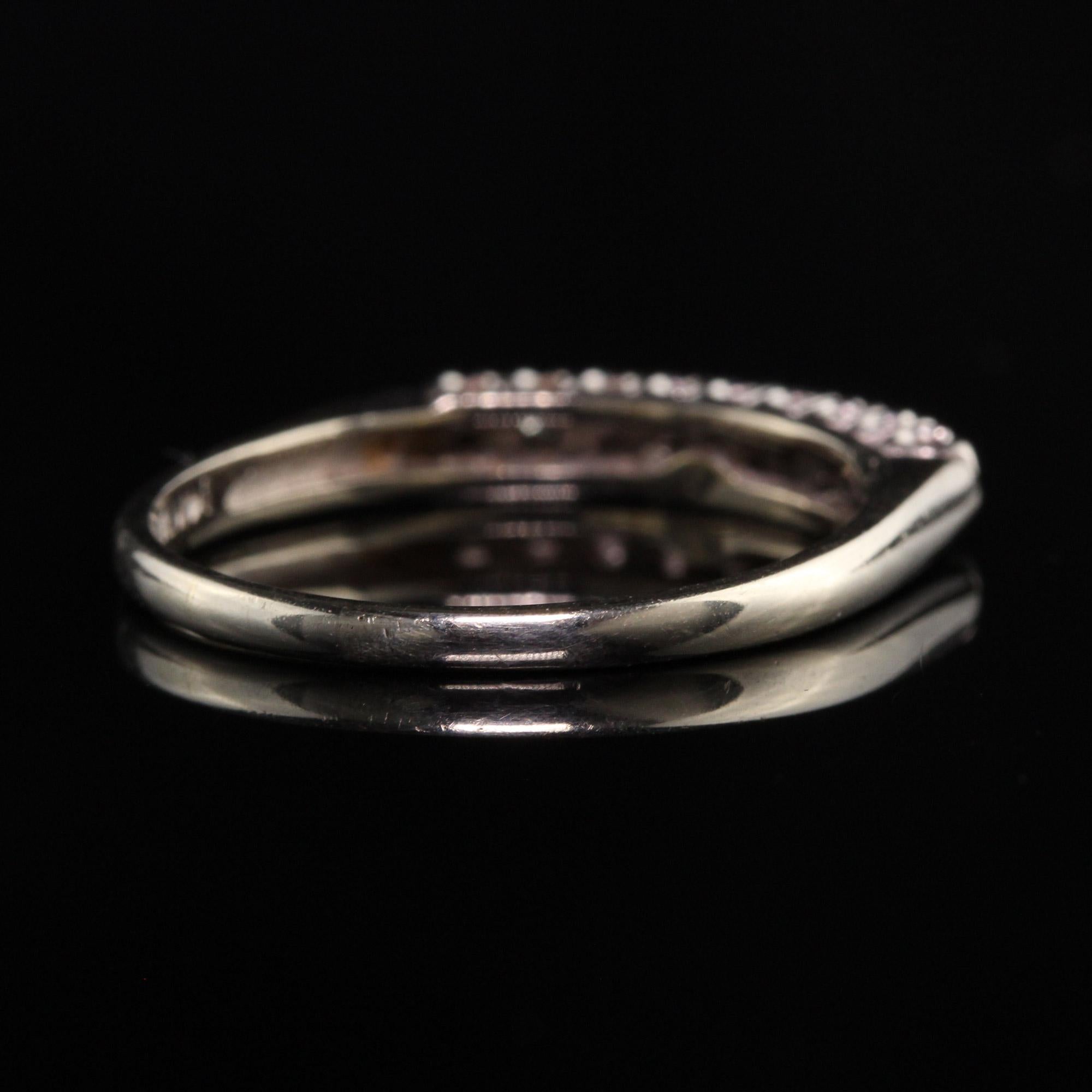 Nachlass 14K Weißgold Single Cut Diamant Ehering im Zustand „Gut“ im Angebot in Great Neck, NY