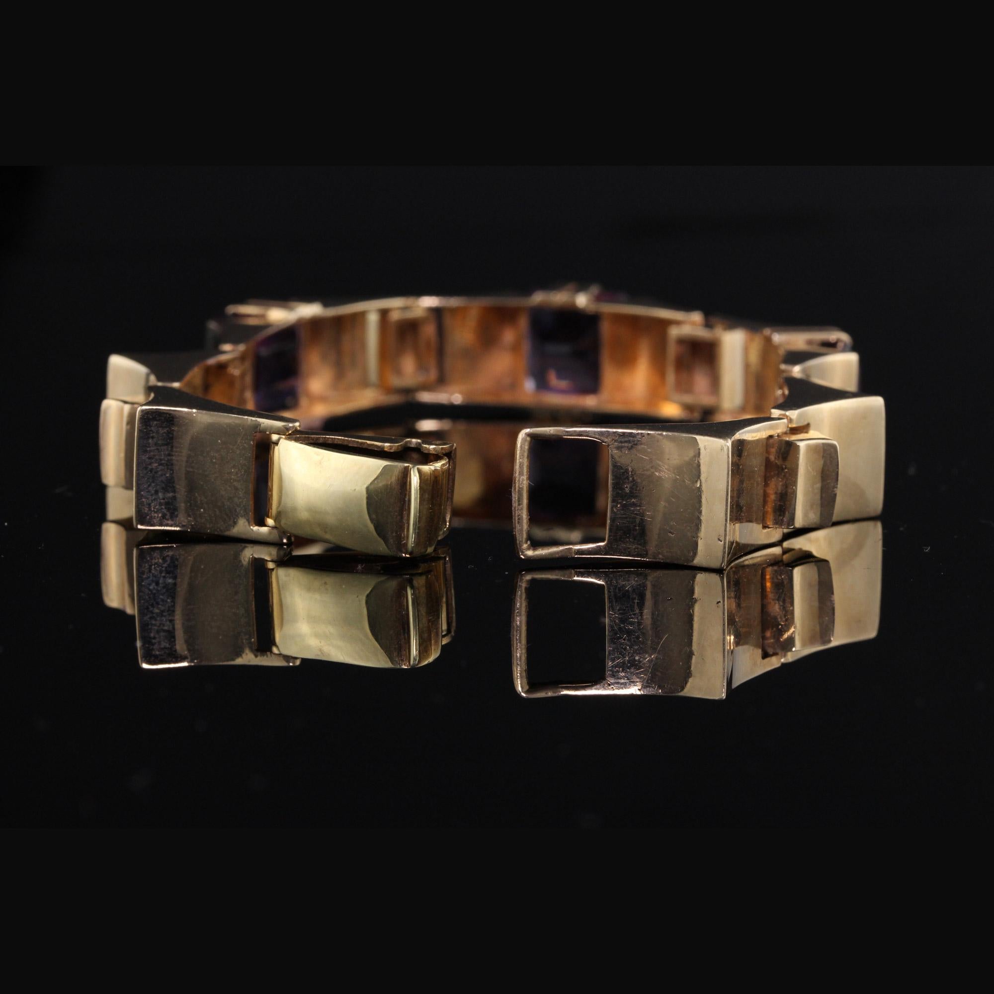 Bracelet vintage en or jaune 14 carats avec améthyste (succession) en vente 1