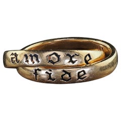 Vintage Estate 14K Yellow Gold Amore Fide Intertwined Band Rolling Ring
