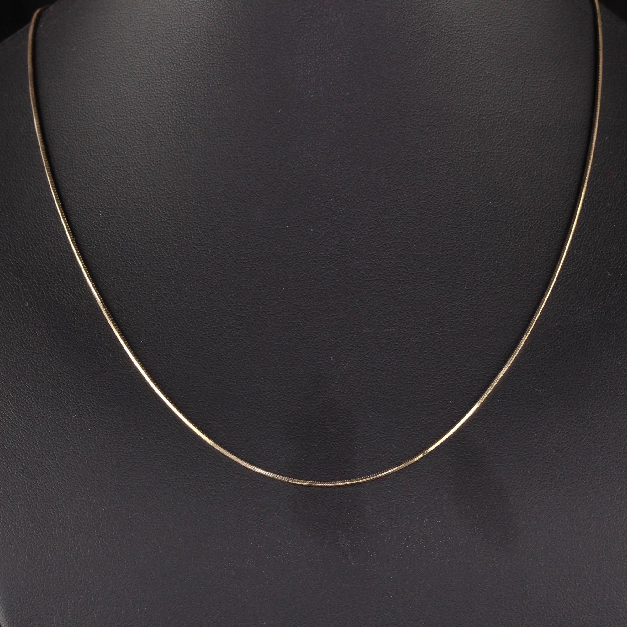 Women's Vintage Estate 14K Yellow Gold Snake Chain, 18 Inches