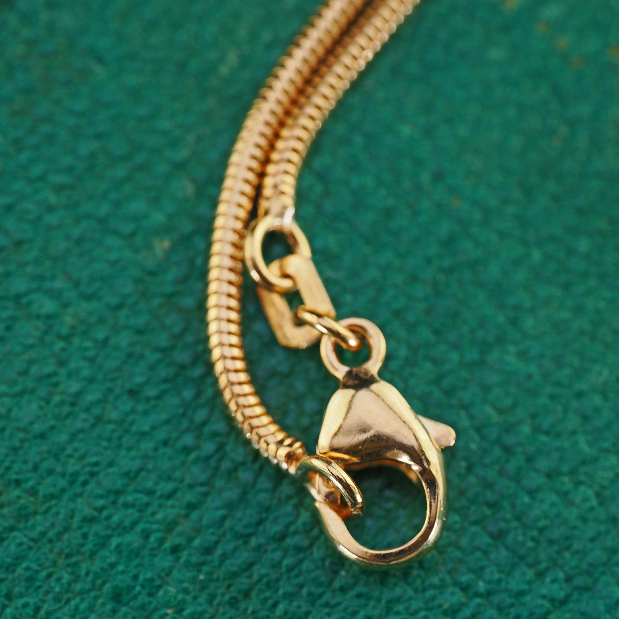 Collana con catena a serpente in oro giallo 14 carati - 19,5 pollici in vendita 2