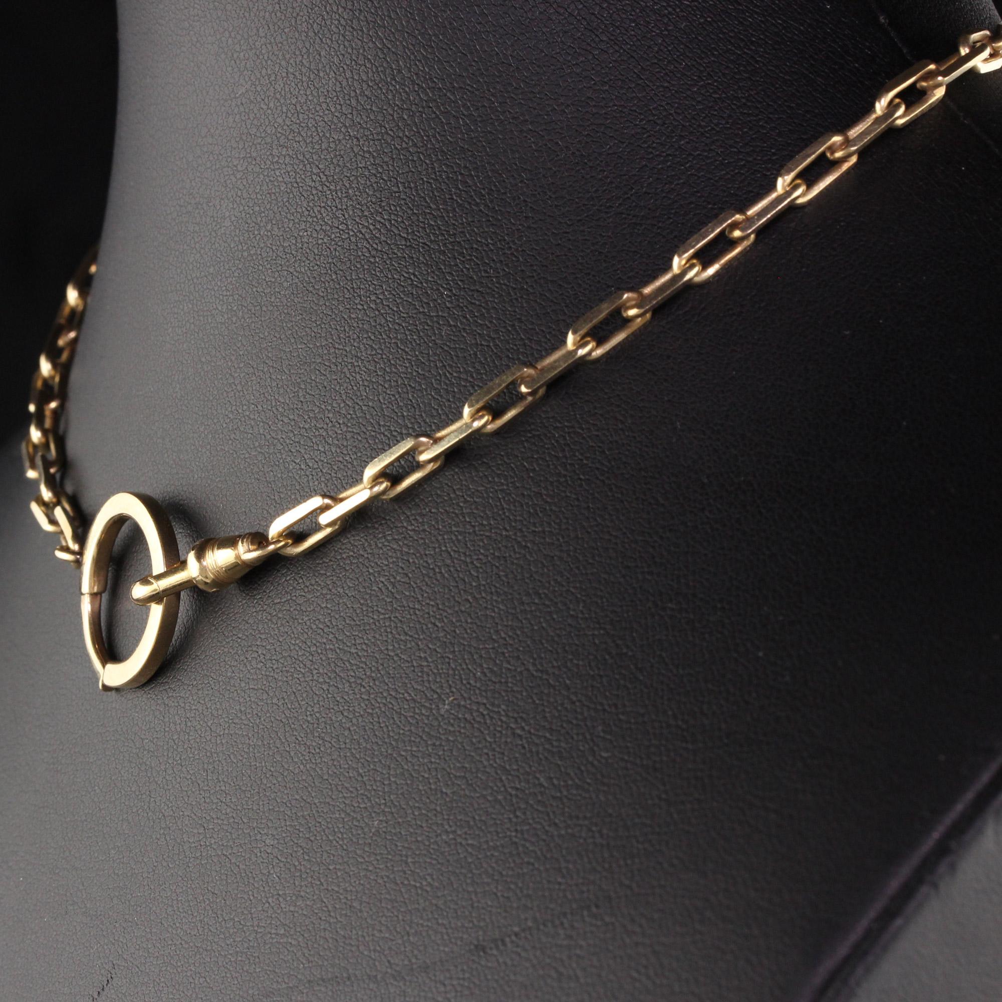 Vintage Estate 14K Yellow Gold Link Chain / Watch Fob 1