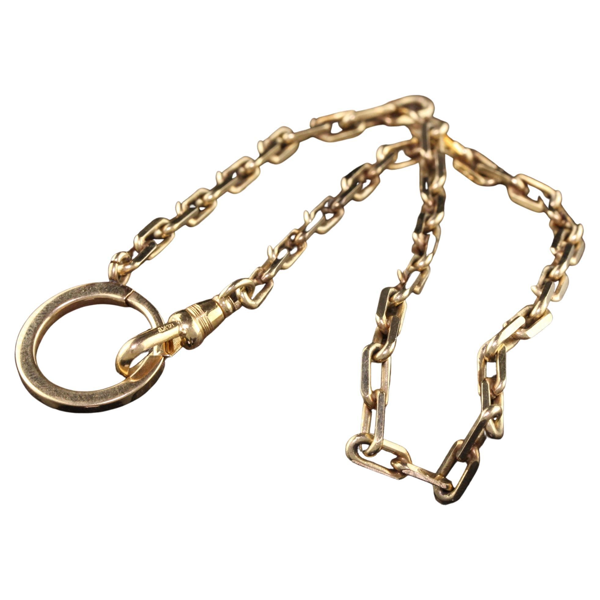 Vintage Estate 14K Yellow Gold Link Chain / Watch Fob
