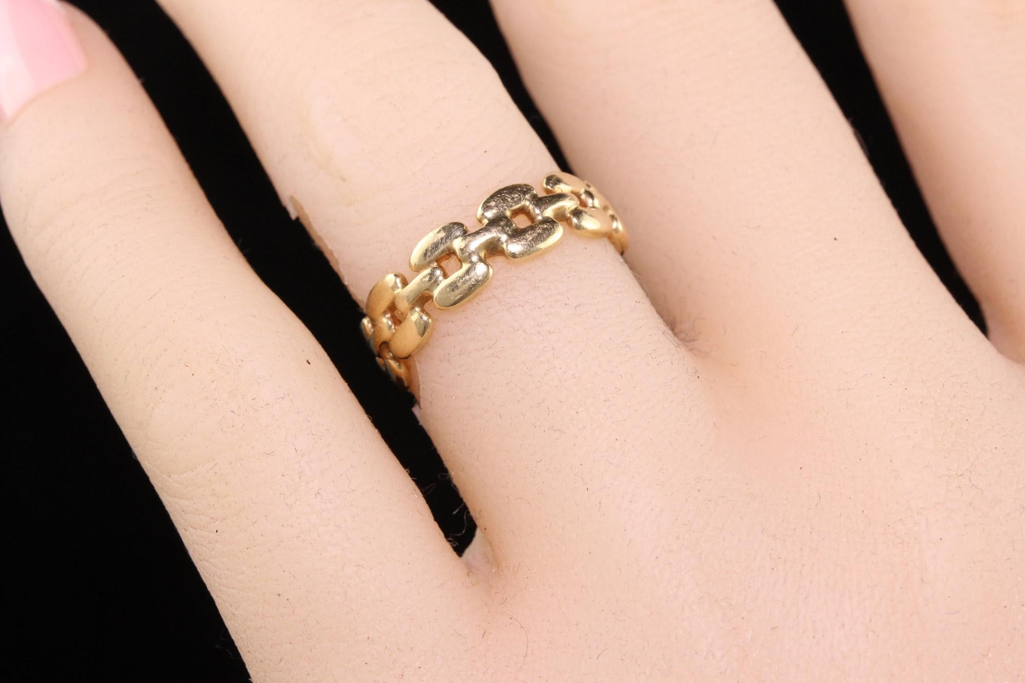 Vintage Estate 14K Yellow Gold Link Wedding Band For Sale 1