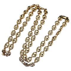 Vintage Estate 14K Yellow Gold Mariners Link Necklace - 24 inches