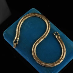 Vintage Estate 14K Yellow Gold Thick Wide Snake Chain - 15 3/4 inches