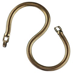 Vintage Estate 14K Yellow Gold Thick Wide Snake Chain - 15 3/4 inches