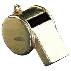 Vintage Estate 14K Yellow Gold Whistle Charm Pendant