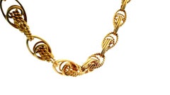 Vintage Estate 14K Yellow Gold Wide Twisted Link Necklace - 26 inches