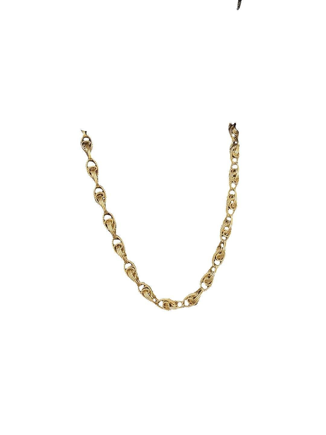 Breite gedrehte Vintage-Gliederhalskette aus 14 Karat Gelbgold mit Nachlass - 26 Zoll im Angebot 4