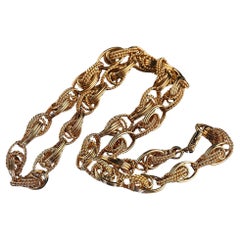 Collar vintage de eslabones retorcidos de oro amarillo de 14 quilates - 26 pulgadas