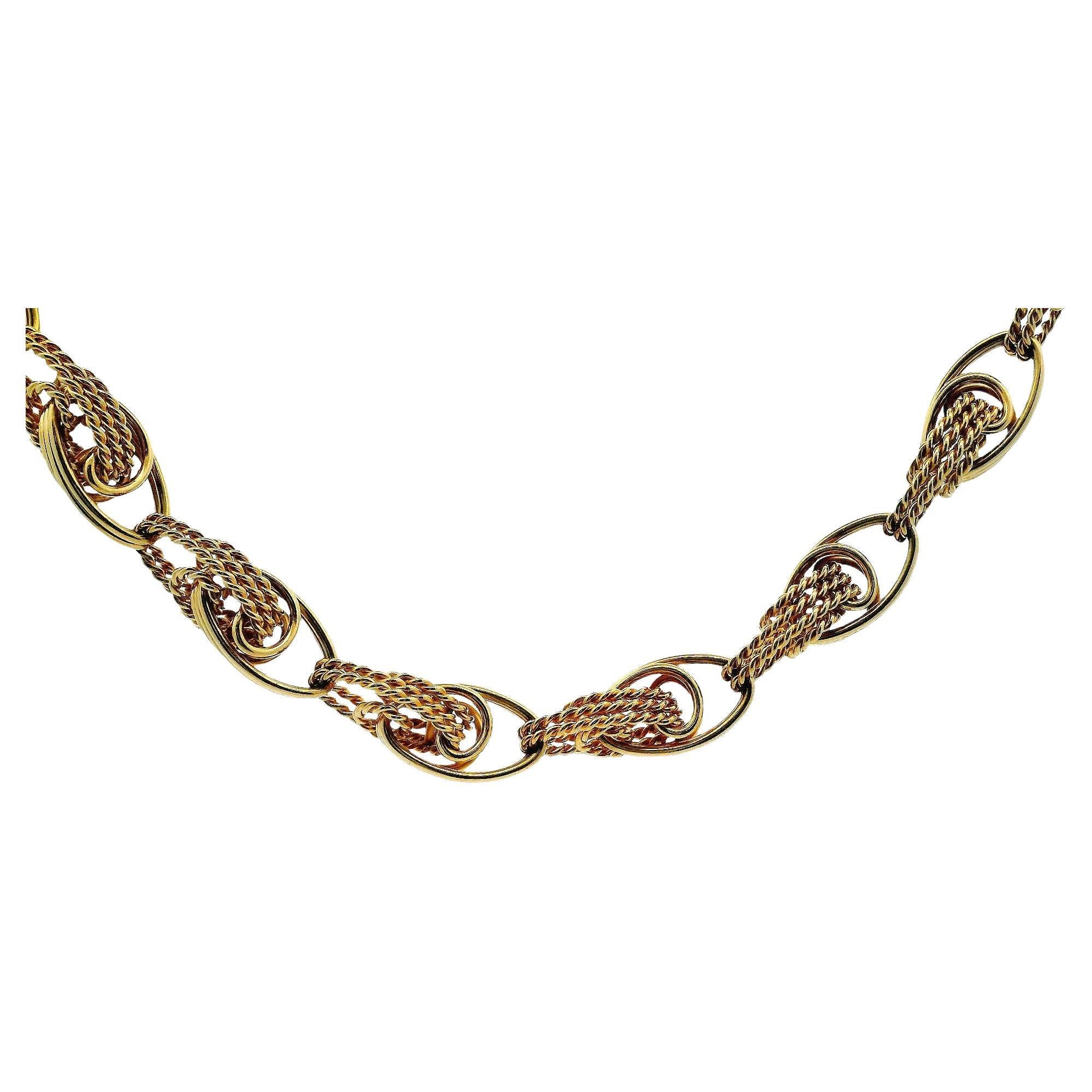 Vintage Estate - Collana a maglie larghe in oro giallo 14K - 26 pollici