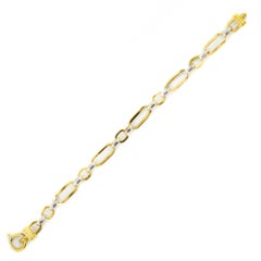 Vintage Estate 18k White and Yellow Gold Open-Link Bracelet by OTC