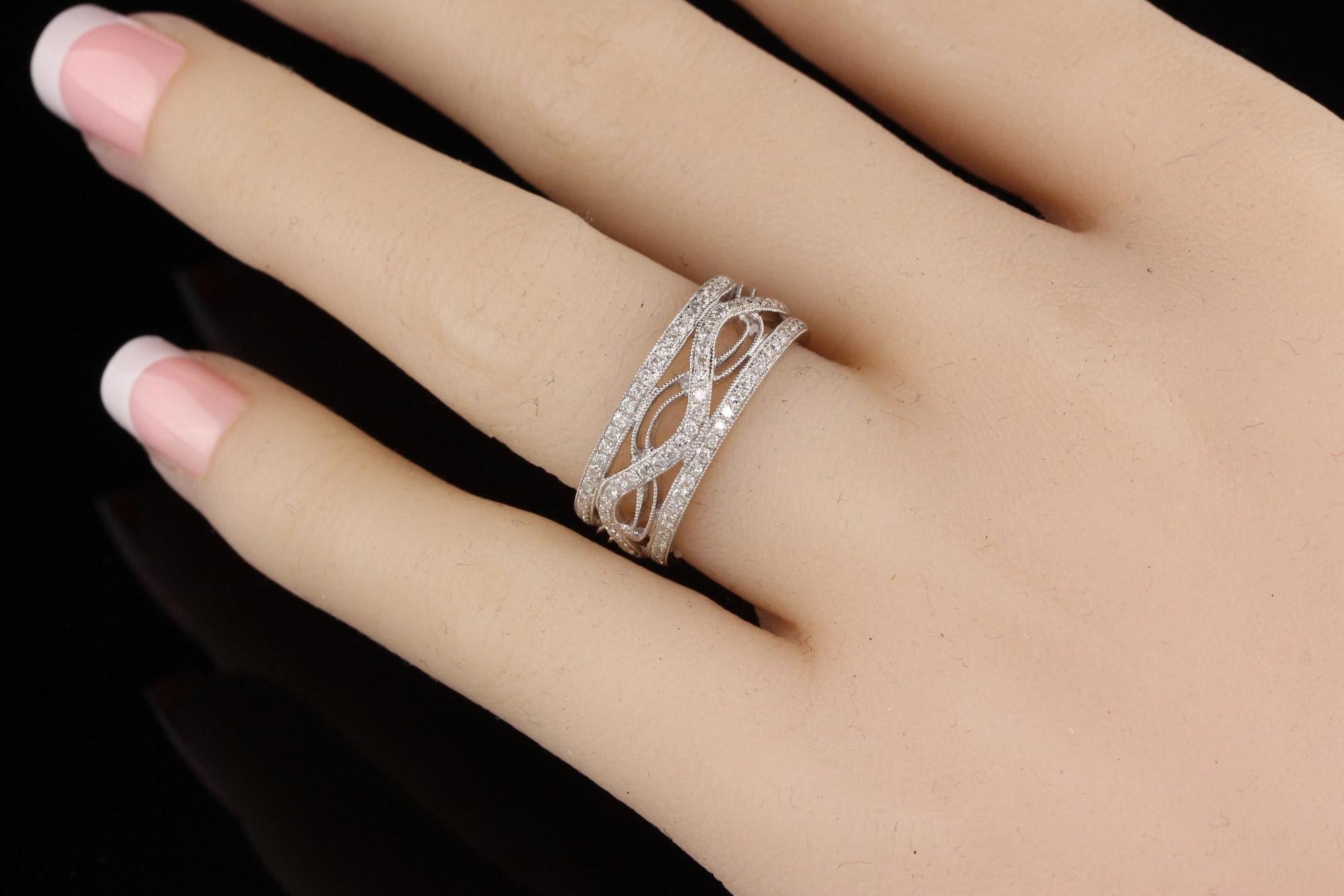 Fascia di diamanti d'epoca in oro bianco 18 carati in vendita 1