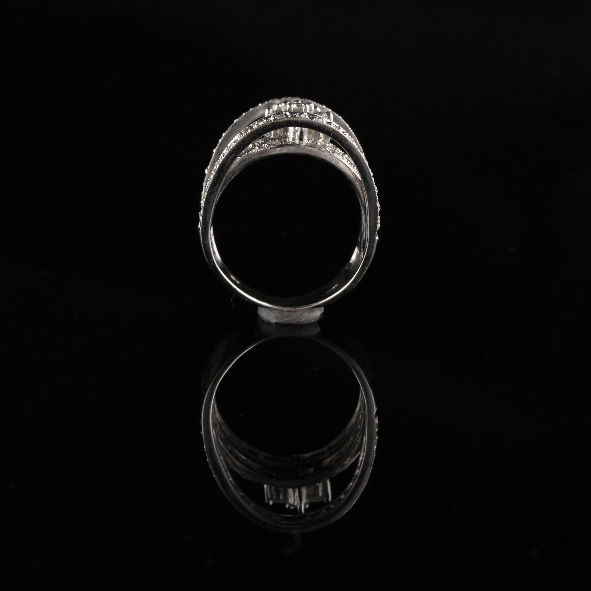 De las mujeres Anillo Vintage Estate de Oro Blanco de 18 Kilates y Diamantes en venta