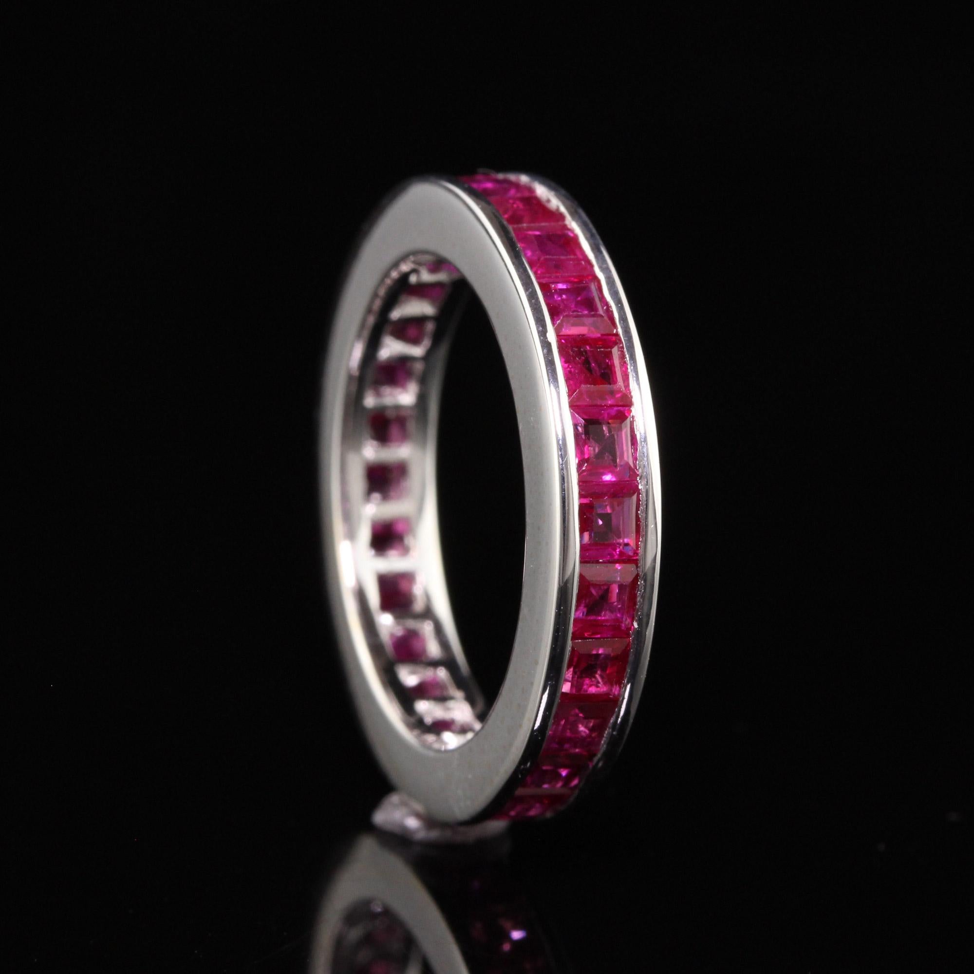 square cut ruby ring