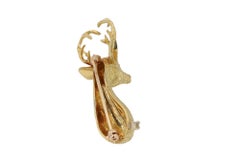 Vintage 18K Gold 12 Point Buck Deer Brooch