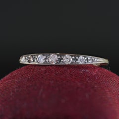 Vintage Estate 18K Yellow Gold Diamond Wave Design Band - Size 6 1/2
