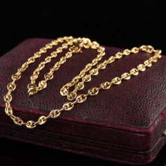 Vintage Estate 18K Yellow Gold Gucci Style Link Necklace