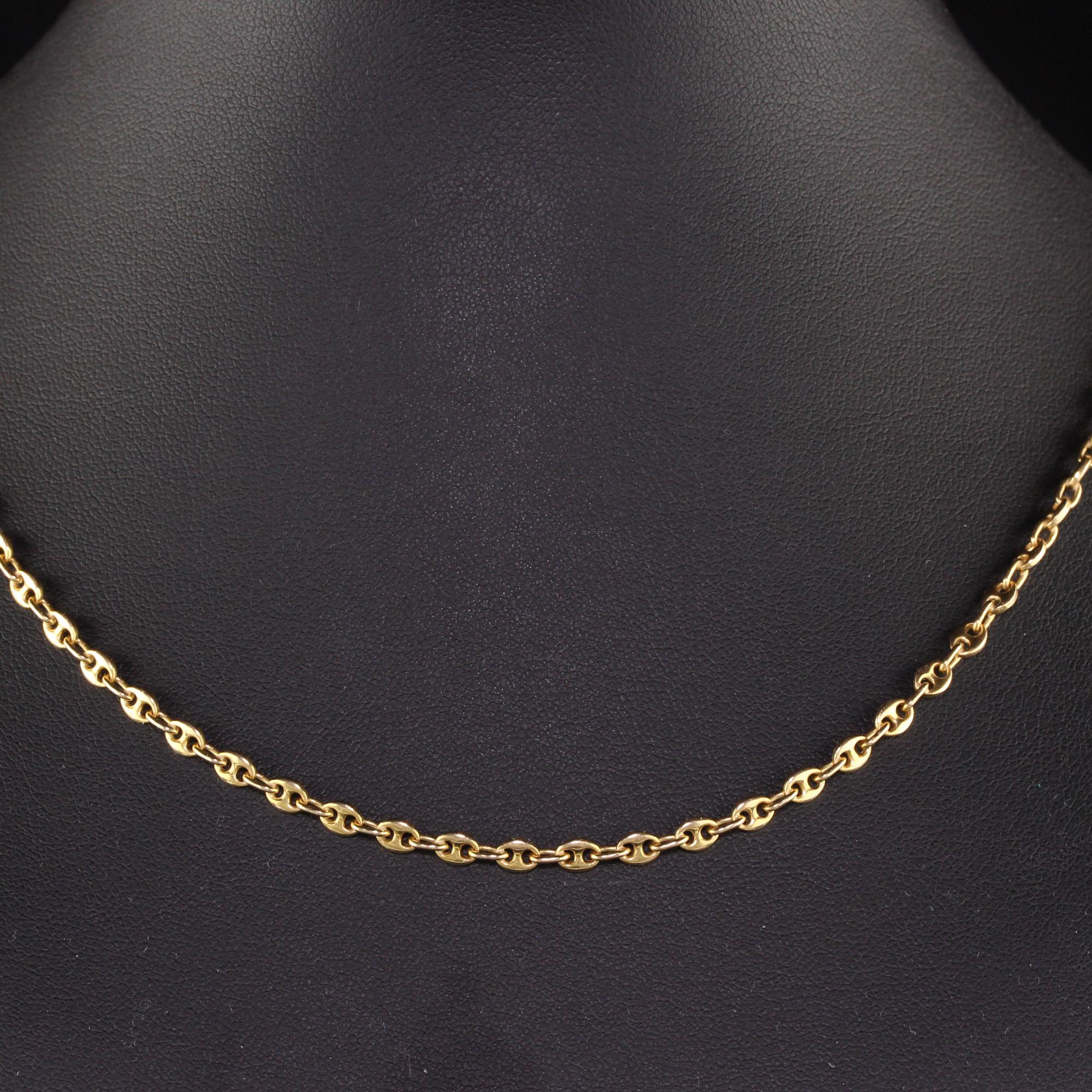 Retro Vintage Estate 18K Yellow Gold Gucci Style Link Necklace