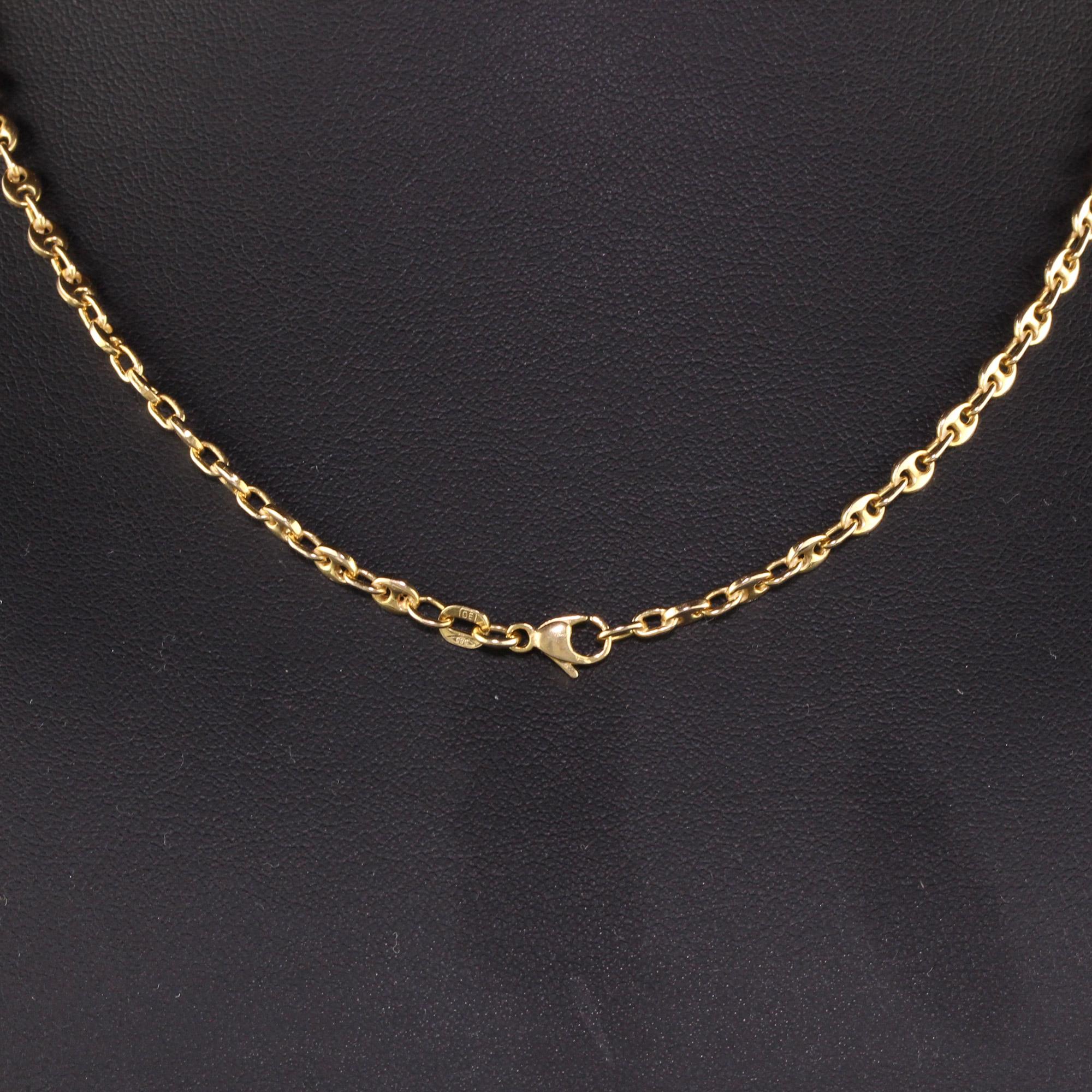 Vintage Estate 18K Yellow Gold Gucci Style Link Necklace In Good Condition In Great Neck, NY