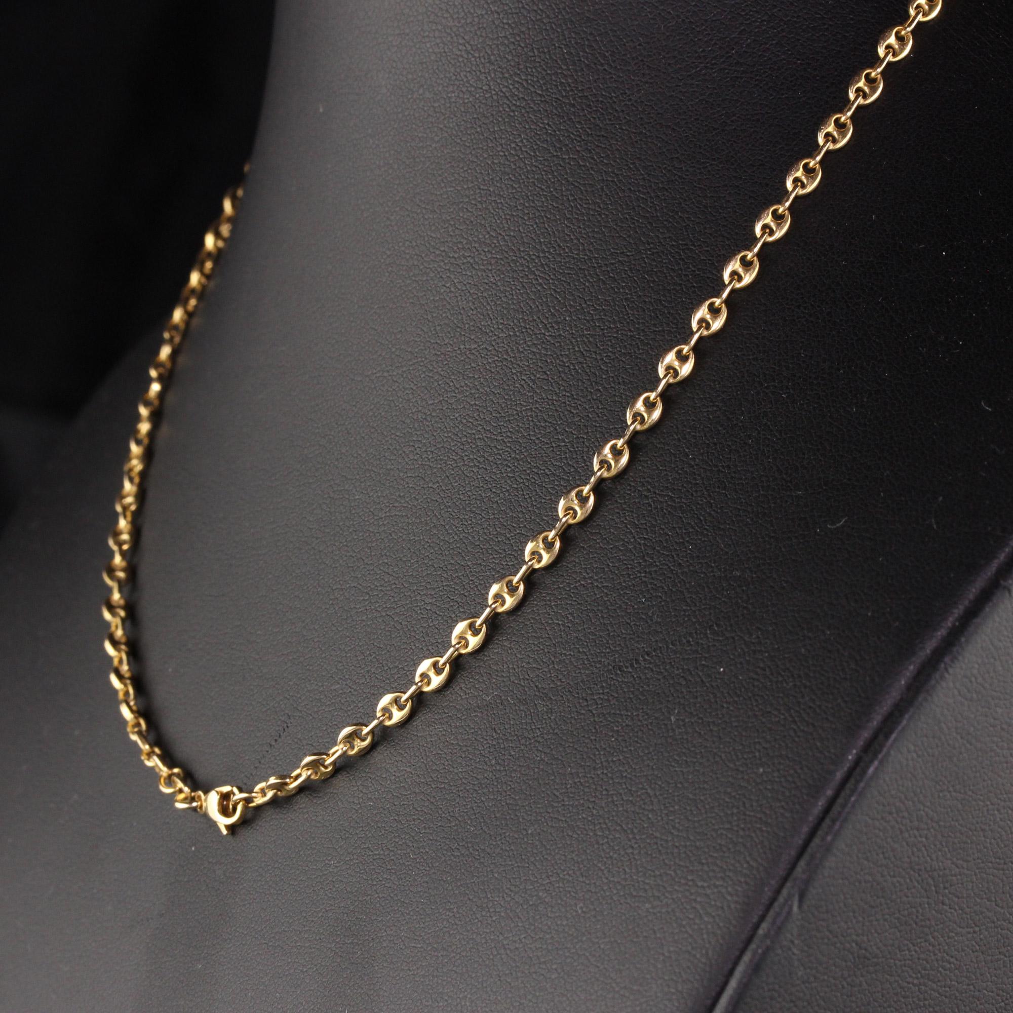 Women's or Men's Vintage Estate 18K Yellow Gold Gucci Style Link Necklace