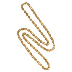 Vintage Estate 18k Yellow Gold Sautoir Long Chain Necklace