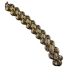 Bracciale Vintage Estate in oro giallo 18 carati con diamanti a taglio singolo e stella incastonata