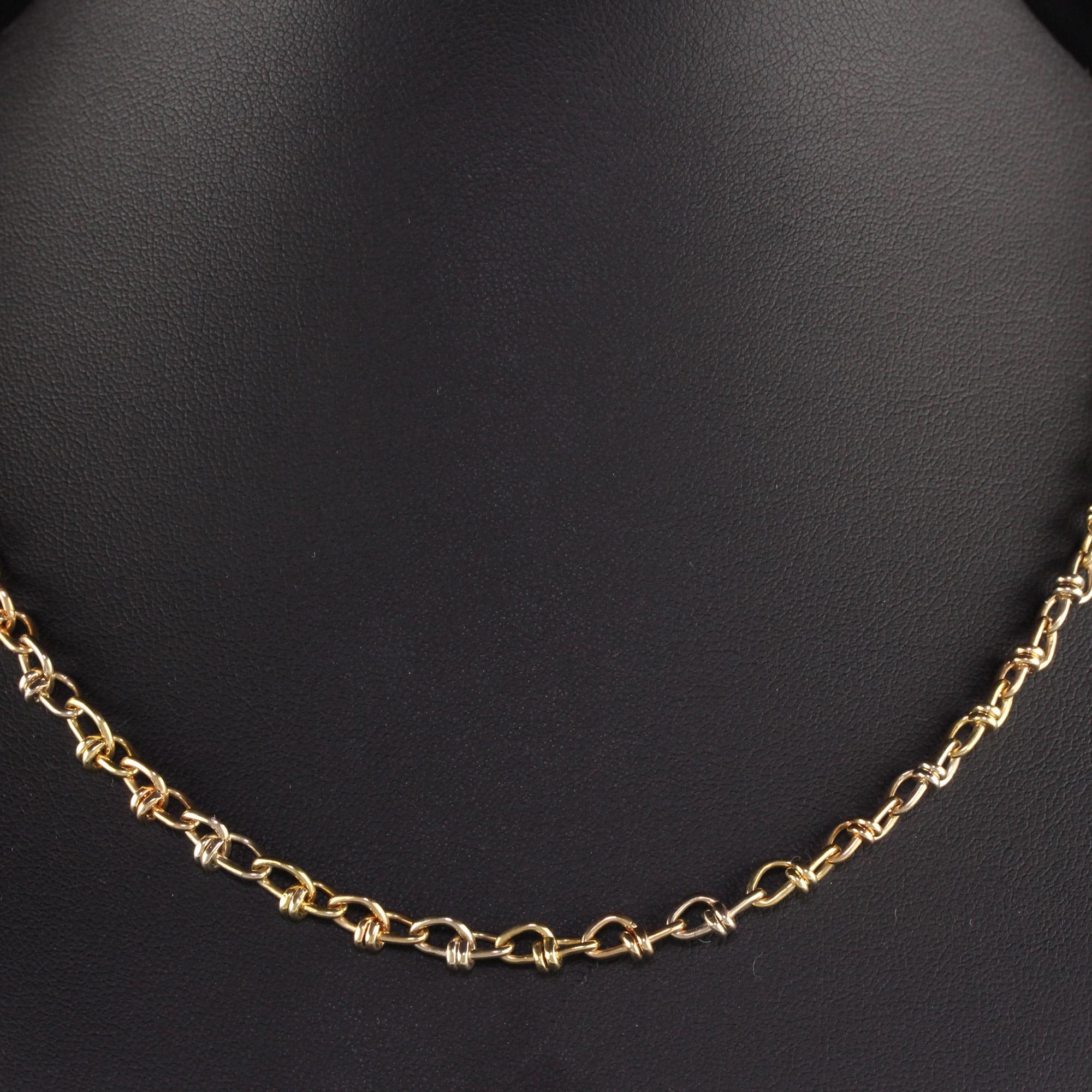 Women's Vintage Estate 18K Yellow Gold Twist Link Chain Necklace