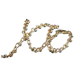 Vintage Estate 18K Yellow Gold Twist Link Chain Necklace