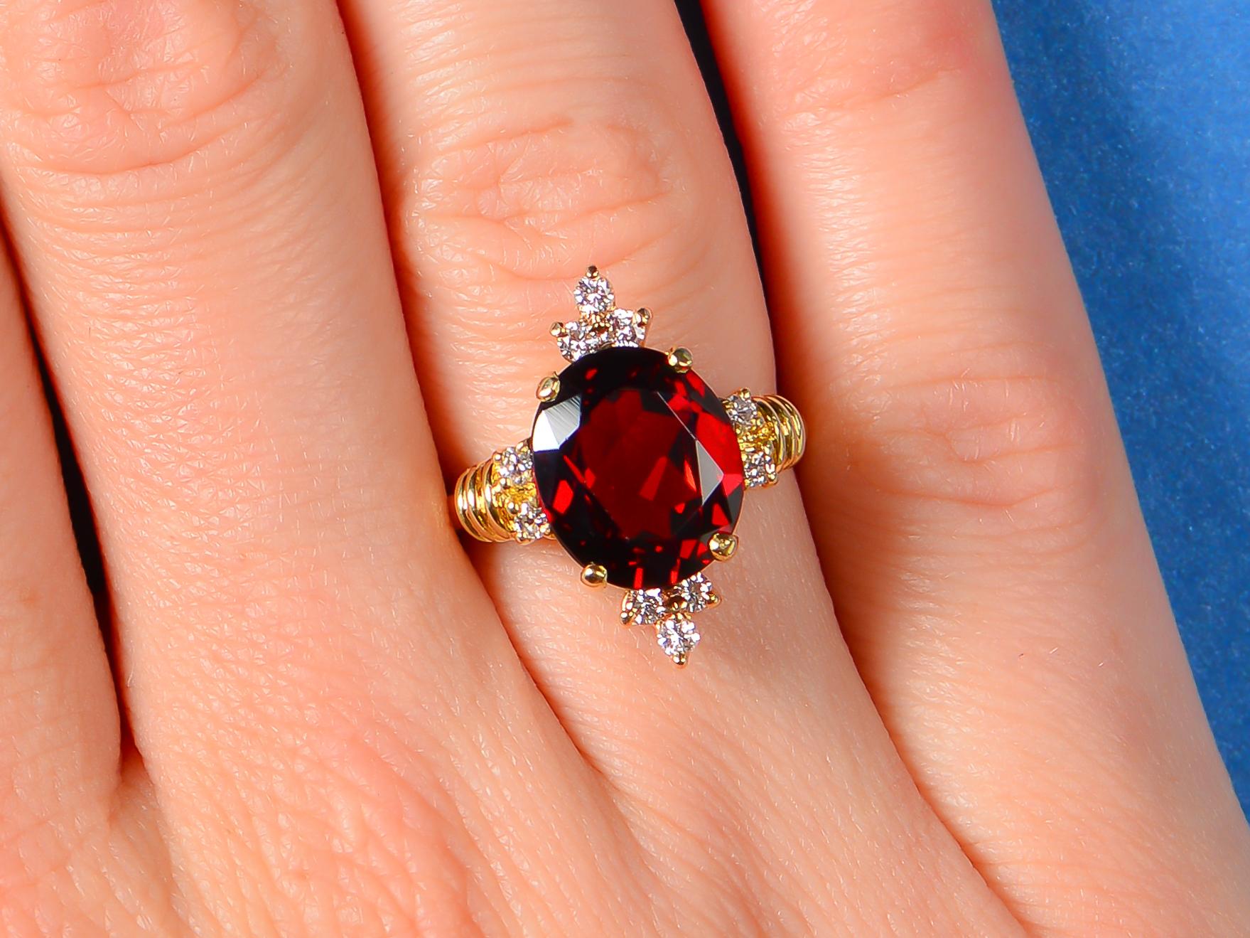 estate red garnet engagement ring