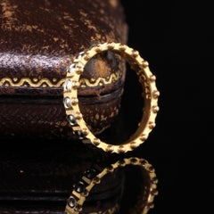 Vintage Estate 22K Yellow Gold Bead Engraved Wedding Band