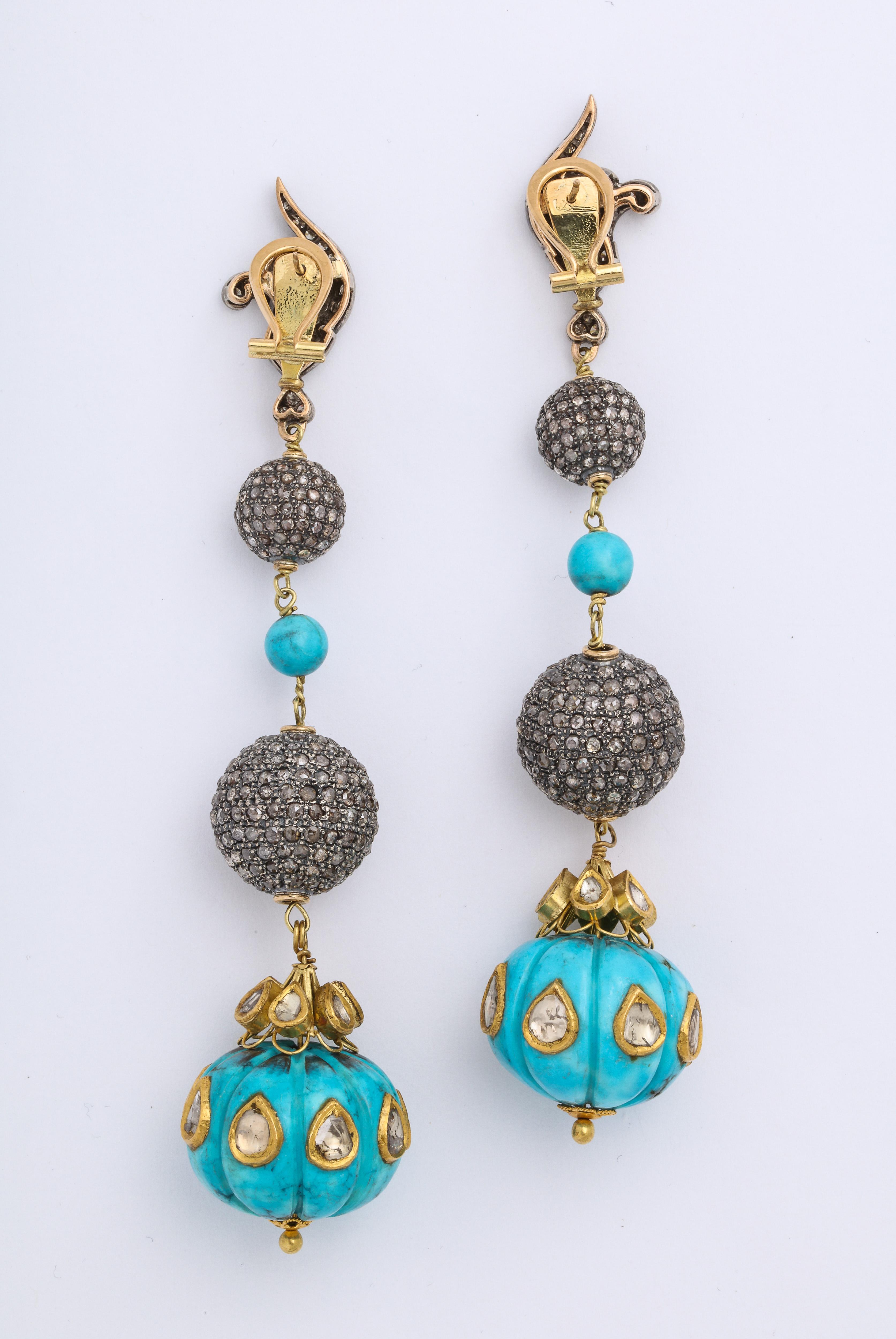 vintage turquoise drop earrings