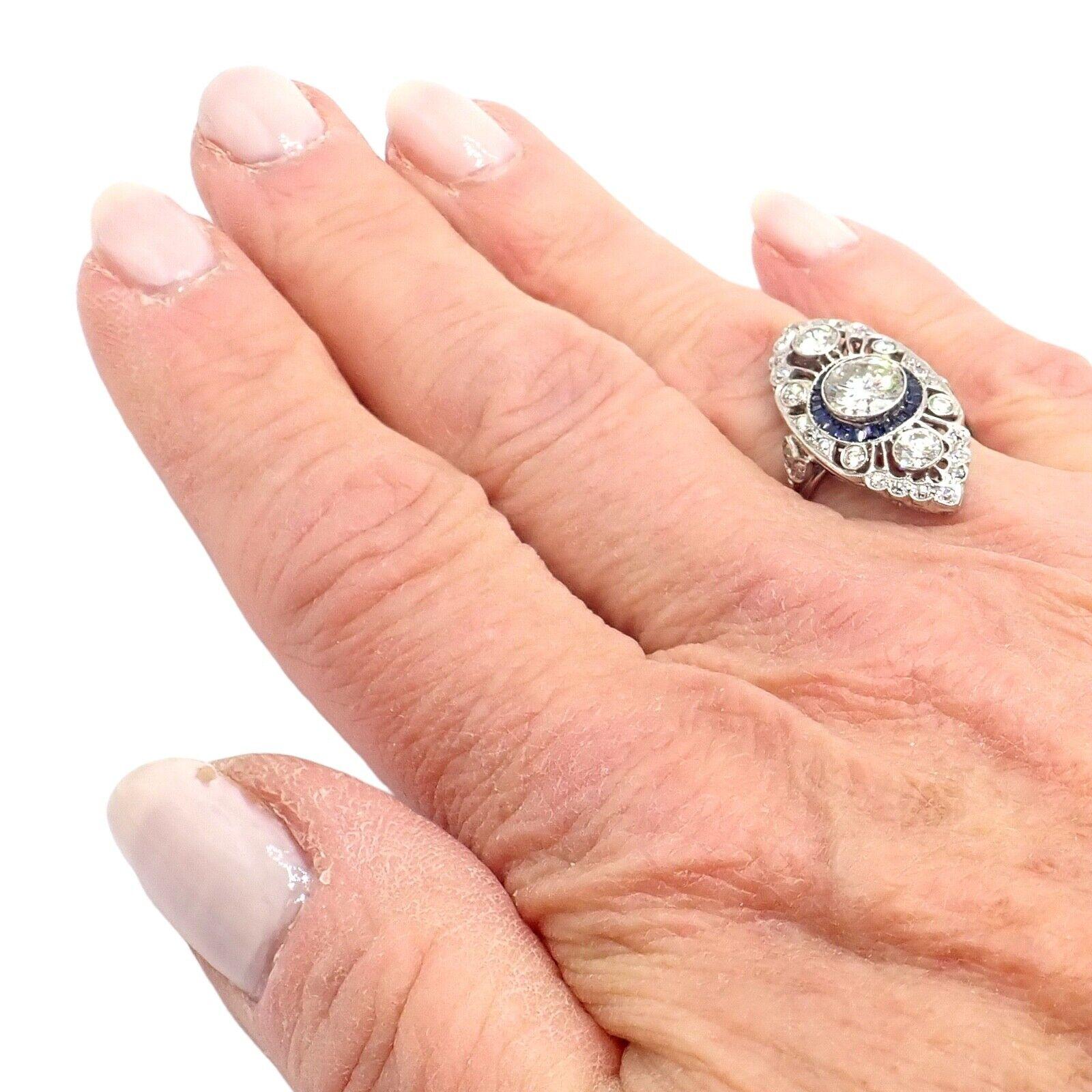 Vintage Estate Art Deco Diamond Filigree Platinum Ring For Sale 6