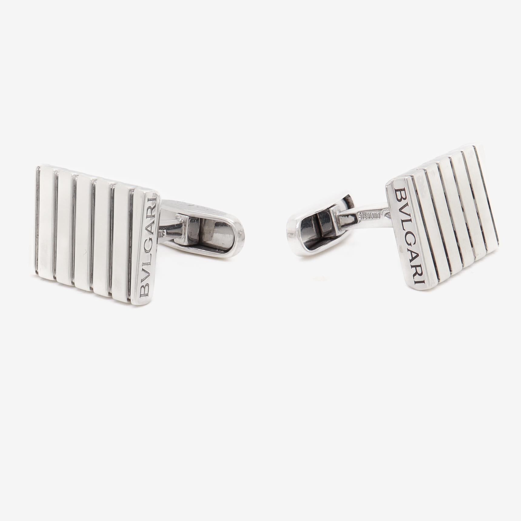 Vintage Estate BVLGARI Sterling Silver Cufflinks For Sale 6