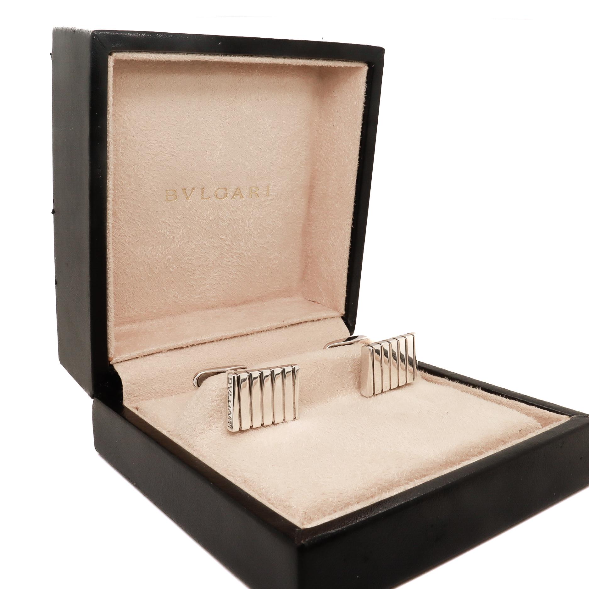 Vintage Estate BVLGARI Sterling Silver Cufflinks For Sale 7