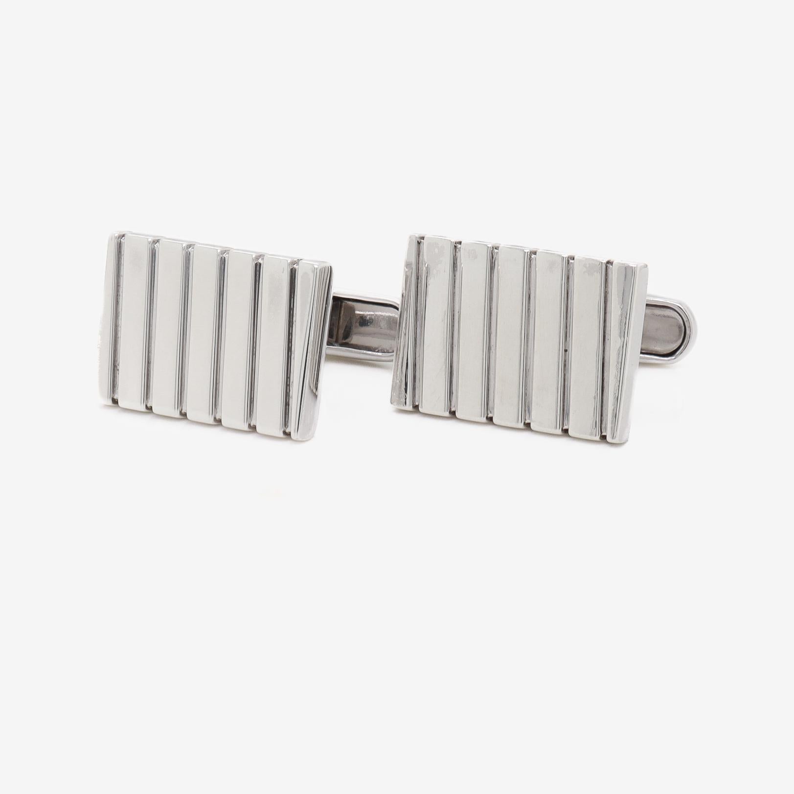 Men's Vintage Estate BVLGARI Sterling Silver Cufflinks For Sale