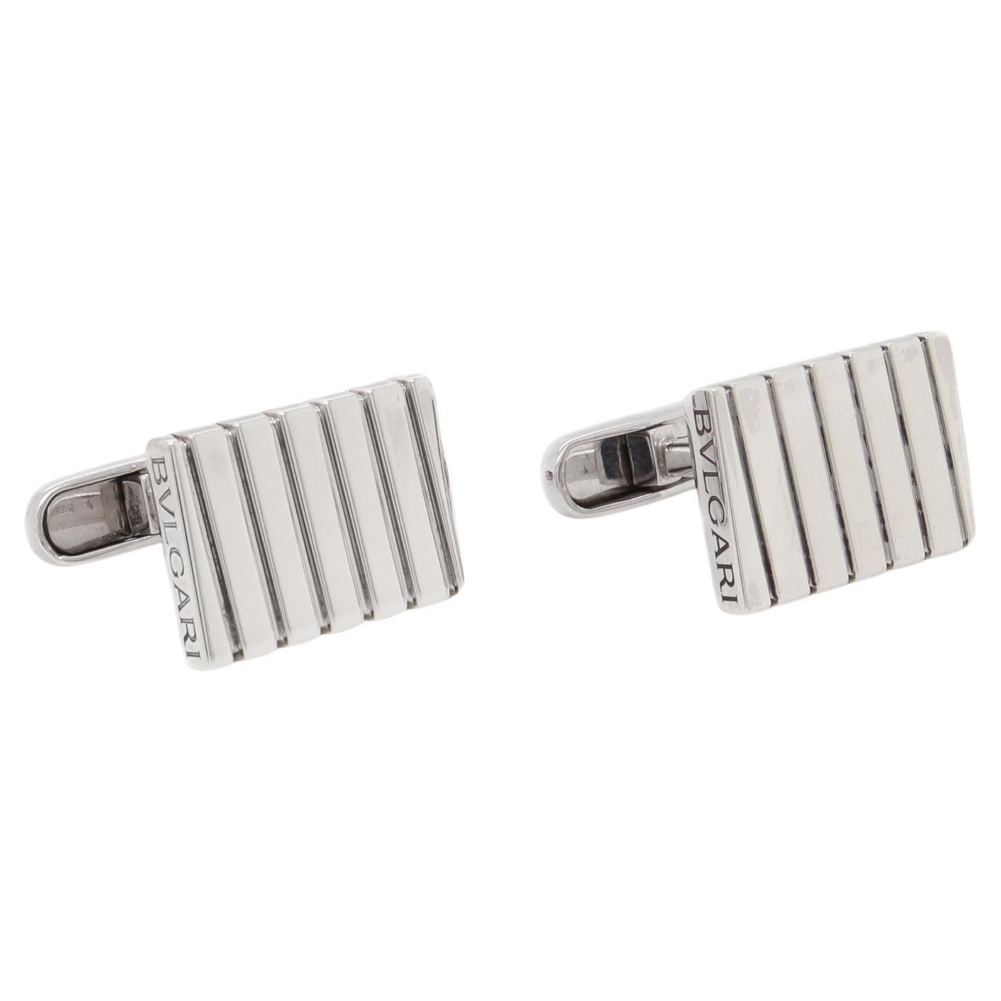 Boutons de manchette vintage BVLGARI en argent sterling