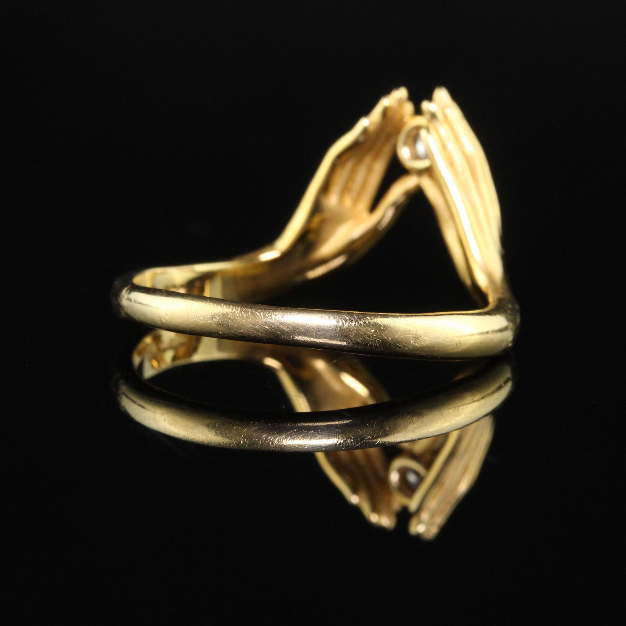 Women's Vintage Estate Carrera Y Carrera 18K Yellow Gold Diamond Hand Ring