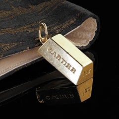 Vintage Estate Cartier 18K Yellow Gold 1 OZ Bar Pendant